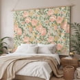 thumbnail image 3 of Pink Rose Tapestry for Bedroom Wall Hanging Tapestry, Romantic Botanical Floral Flowers Leaves Ceiling Backdrop Tapestries Poster Blanket Wall Decor for Teens Room Living Room Dorm 39" x 59", 3 of 8