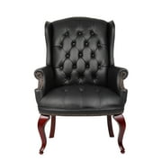 Boss Office Products Wingback Traditional Style Executive Guest Chair, Black