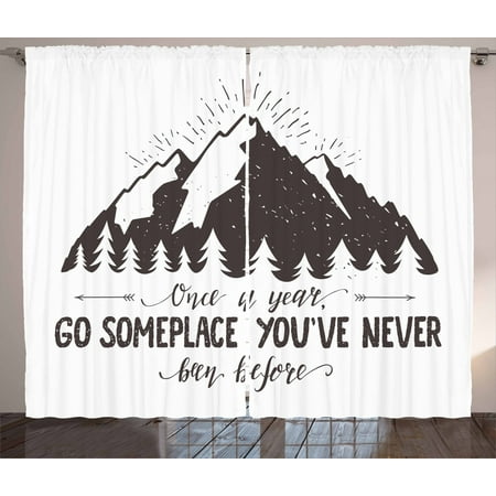 Inspirational Curtains 2 Panels Set Once A Year Go Someplace You