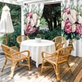 thumbnail image 4 of Spring Flower Outdoor Curtains for Patio Waterproof, Watercolor Retro White Pink Floral Green Leaf Plant Grommet Curtains for Porch Outside Privacy Drape for Gazebo Garden Pergola, 2 Panels, 54x95in, 4 of 9