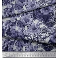 thumbnail image 3 of Soimoi Purple Poly Georgette Fabric Stripe & Floral Print Sewing Fabric BTY 42 Inch Wide, 3 of 3