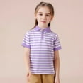thumbnail image 4 of WOYY Toddler Boys Casual Striped Polo Shirt Short Sleeve Versatile T-Shirt, Sizes 1-8, 4 of 7