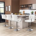 thumbnail image 5 of Yaheetech PU Leather Bar Stools with Armrests and Footrest, Set of 4, White, 5 of 8