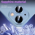 thumbnail image 2 of for iPhone 14 /iPhone 14 Plus Camera Lens Protector, [Drop Protection] 9H Tempered Glass Camera Cover screen Metal Ring Case Friendly Scratch Resistant Easy to Install - Blue, 2 of 5