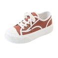 thumbnail image 2 of HTHLVMD Stitching Casual Sneakers, Low Top Walking Footwear, Women's Canvas Sneakers Fashion Low Top Platform Walking Shoes Lace-Up Casual Comfort Tennis Shoes for Daily Wear, Khaki 8, 2 of 3