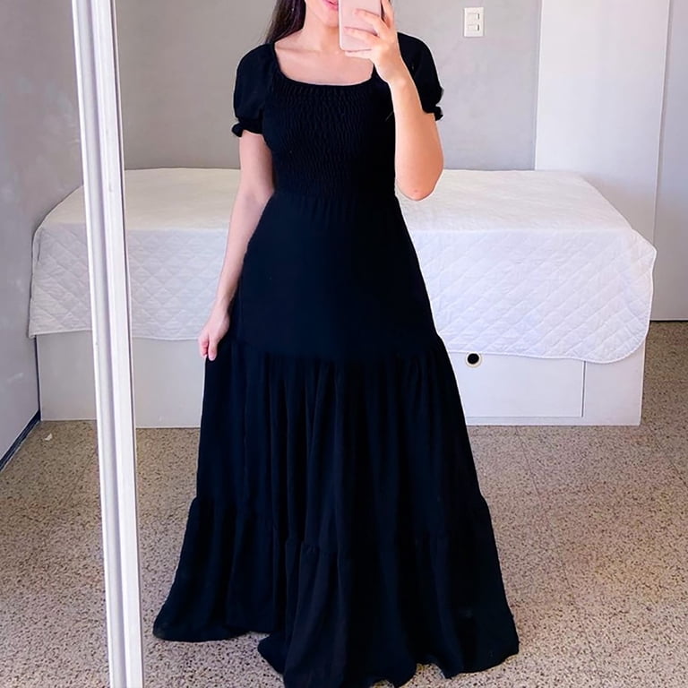black corset floral swing dress Floral-Appliqué Square-Neck Mini in - 4 Hem length:Mid-calf Navy Blue & White Do not bleach 3 pool_party