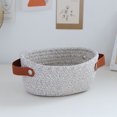 thumbnail image 2 of Wweixi Storage Basket with Handles Woven Cotton Rope Container Sundries Snacks Key Hamper Cosmetic Drawer Shelf Dresser Brown S, 2 of 6