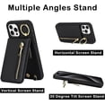thumbnail image 4 of for iPhone 14 Pro Max Wallet Case with Card Holders for Women, Crossbody Zipper Leather Case with Strap Wrist Ring RFID Protective Kickstand (Black, iPhone 14 Pro Max), 4 of 14