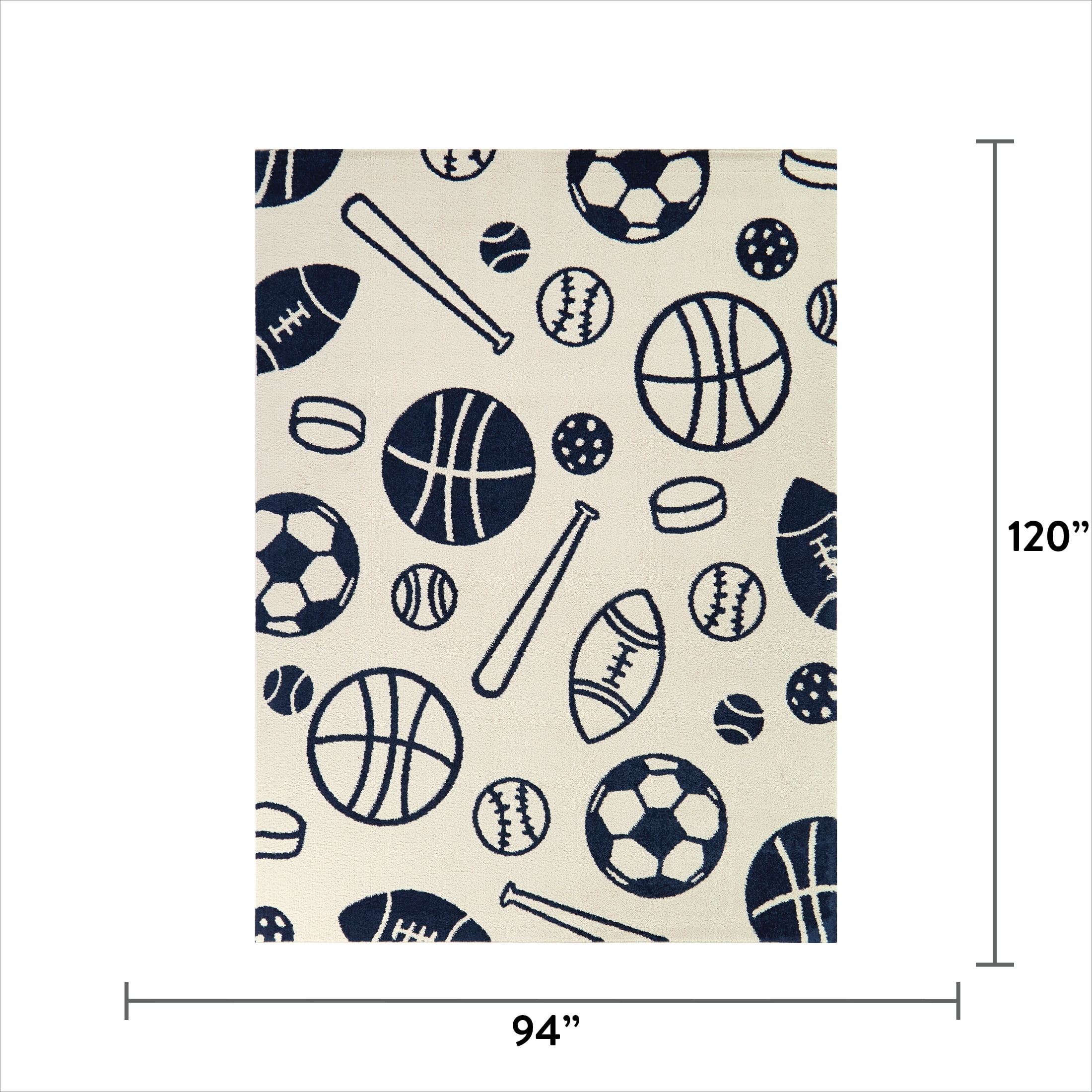 Mainstays Sports Indoor Area Rug, 7 ft 10 in x 10 ft