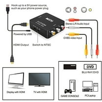 Premium RCA AV to HDMI Converter - High-Definition 1080p Upscaler with Power Adapter for Wii, NES & Classic Game Consoles