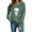 Green 7, variant on Cmfcve Women's Western Ghost Sweatshirts Long Sleeve Stretch Halloween Pumpkin Shirts Breathable Printed Spooky Season Undershirts