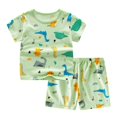thumbnail image 1 of Conjunto de pijama absorbente de algodón para niños, ropa interior de verano, traje de algodón para niños y niñas, conjunto fino de dos piezas de manga corta de 100cm Gao Jinjia LED, 1 of 2