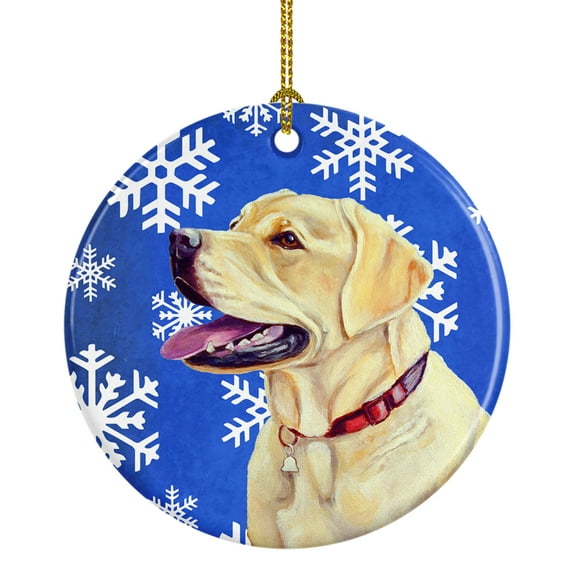 Labrador Winter Snowflake Holiday Ceramic Ornament LH9293