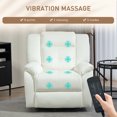 thumbnail image 3 of HOMCOM 8-Point Vibration Massage Recliner Chair, Cream White PU Leather Swivel Rocking Sofa with Remote & Side Pockets, 37"W x 39"D x 39"H, Living Room Furniture, 3 of 7