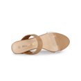 thumbnail image 4 of BLISSFUL STEP Women's Dual Clear Strap Block Heels Slides Sandals Nude (Size 11), 4 of 6