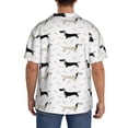 thumbnail image 3 of Lsque Dachshund Dog print Men's Cuban Collar Short Sleeve Shirt Summer Beachwear Casual Button Down Fashionable Vacation Leisure Shirt-X-Large, 3 of 7