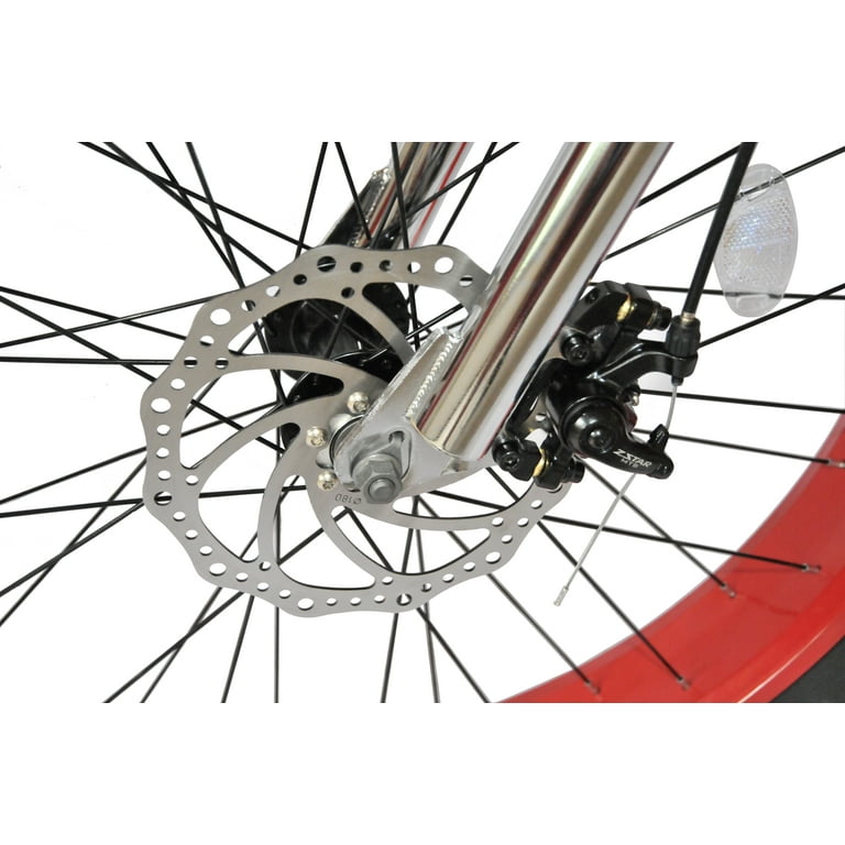 Micargi Cyclone Deluxe Electric Chopper Style Cruiser Bike Matte Black with Red Rims eBike Walmart