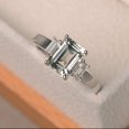 thumbnail image 1 of 925 Sterling Silver Green amethyst ring prong set ring emerald shape ring solitaire ring party ring, 1 of 1