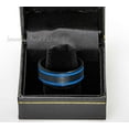thumbnail image 3 of Jewelry Avalanche Black & Blue Tungsten Carbide Weding Band, Mens Engagement Ring, Pipe Cut 8MM, 3 of 4