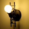thumbnail image 2 of Creative Humanoid Wall Light Lámpara de pared moderna para interiores Art Deco Lámpara de pared Max 60W E27 para dormitorio, habitación de niños, pasillo, restaurante, escalera, cocina, negro Zhivalor WLJ-3969, 2 of 5