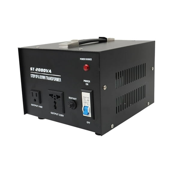 munirater 2000W Transformer Power Converter with 2X Outlets Step Up/Down 110v to 220v/220v to 110v