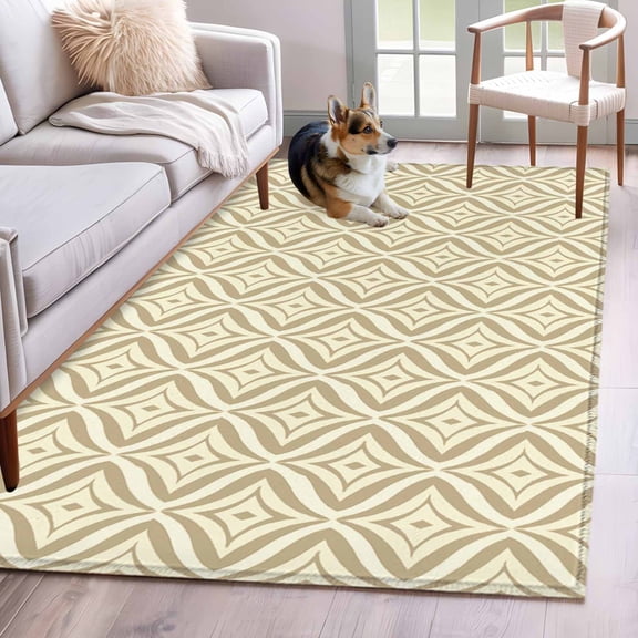 3'x5' Area Rugs, Yellow Geometric Indoor Outdoor Area Rug for Living Room Bedroom, Contemporary Art Modern Abstract Washable Bathroom Rugs Kitchen Floor Carpet Mats Home Decor Aesthetic