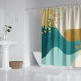 thumbnail image 2 of Teal and Gold Marble Wavy Lines Pattern Shower Curtain 72"x84" ,Bathroom Decorative Shower Curtains Set with 12 Hooks,Modern Waterproof Washable Shower Curtain, 2 of 6