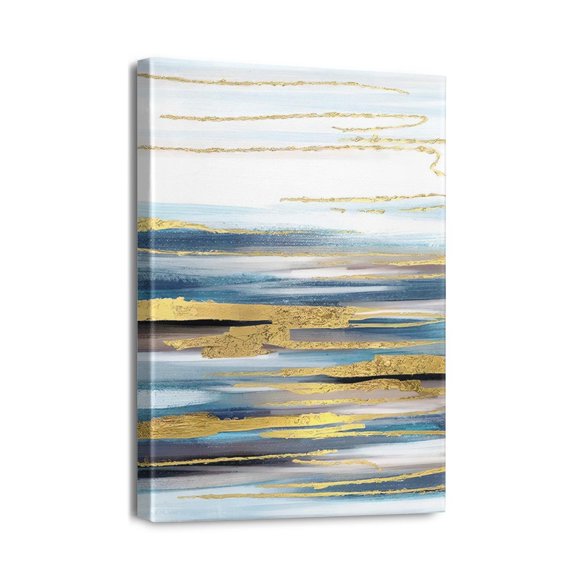 Modern Coastal Artwork for Walls Abstract Blue Ocean Canvas Print, 12x16 inches – For the Sea Lake Decor Enthusiast