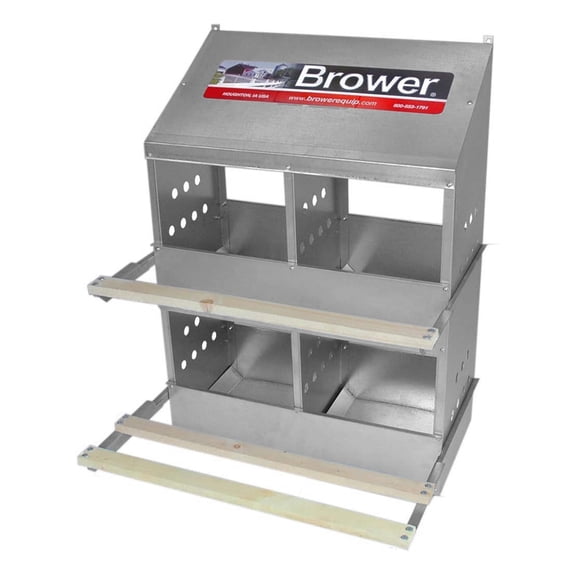 Brower Galvanized Steel 4 Hole 20 Bird Poultry Nest Chicken Brooding Box