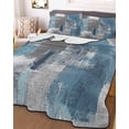 thumbnail image 3 of Quilts Twin XL Size, Blue Grey Soft Comforter Bedding Set for Bed, Modern Oil Painting Art Abstract Lightweight Quilted Bedspread with Pillow Cover(2 Pieces) for All Season, 68x98 Inch, 3 of 6