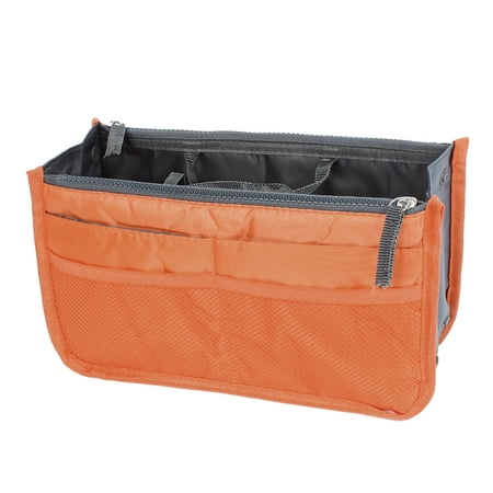 Orange Cosmetic Makeup Storage Handbag Tote Insert Purse Organizer Pouch Bag | Walmart Canada