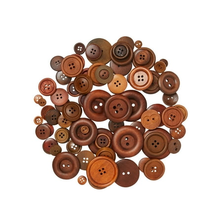 UPC: 0886946635502 | Brown Wooden Buttons By Loops & Threads®