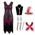 thumbnail image 1 of Nouvelle Robe Charleston Rétro Élégante des Années 1920 pour Femme Great Gatsby Fête Cosplay Sans Manches à Paillettes Perlées à Franges Robes Femme Vestidos, 1 of 7
