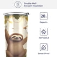 thumbnail image 4 of SKYSONIC Sloth Tumbler Stainless Steel Double Wall Vacuum Reusable Insulated Mug with Straw and Built-in Coaste for Cold and Hot Beverages, 12oz, 4 of 7