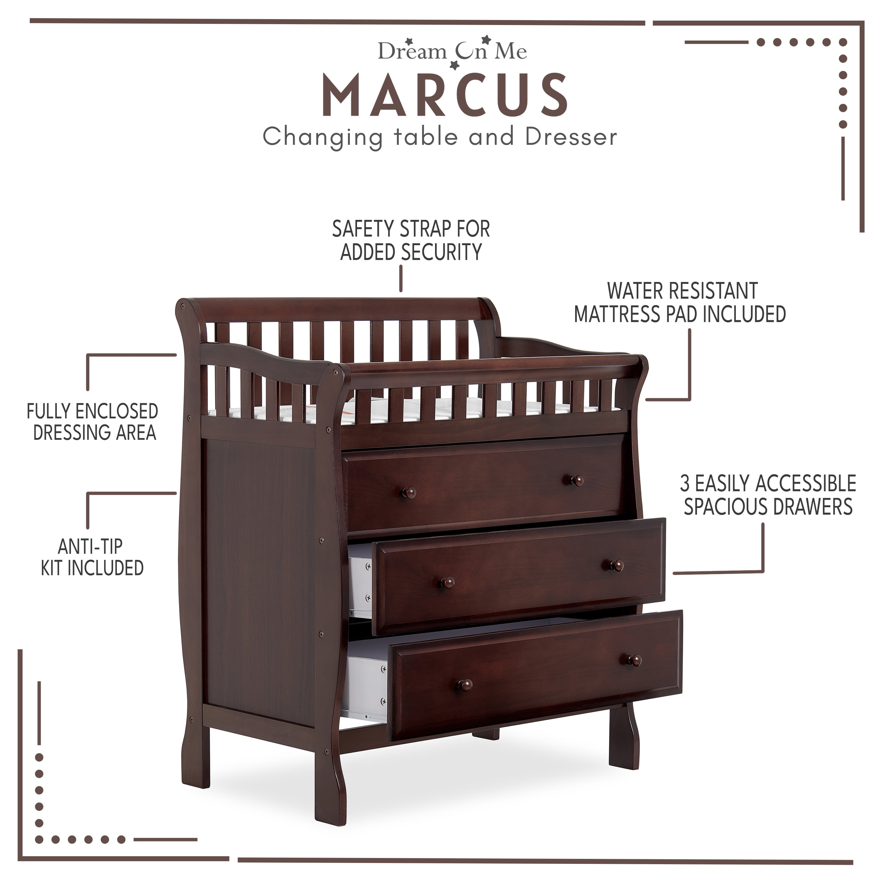 dream on me marcus changing table and dresser storm grey Dream On Me, Marcus Changing Table and Dresser – The Baby's Room