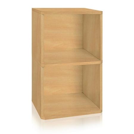 Vinyl Record Store - Way Basics Eco Friendly 2 Shelf Vinyl Record Cube Bookcase