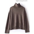 thumbnail image 2 of Suéter de cachemira 100% pura para mujer, suéter de cuello alto grueso, suéter de punto suelto, nuevo otoño e invierno, 2 of 5
