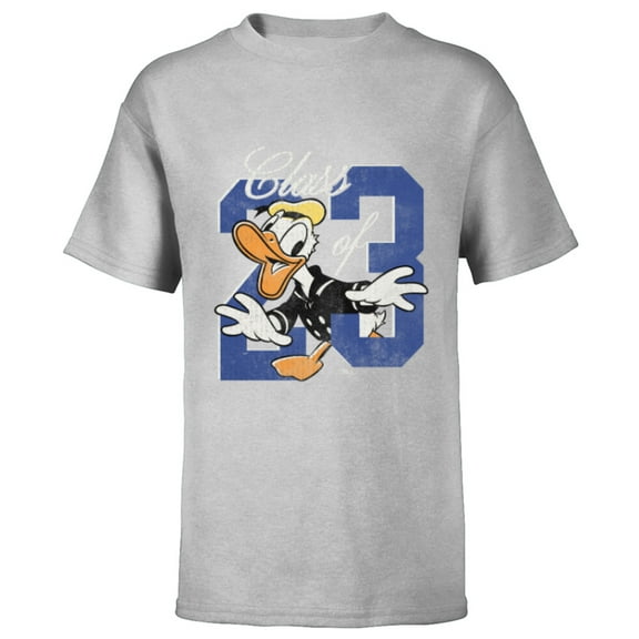 Disney Donald Duck Class of 23 Graduation 2023 Retro - Short Sleeve T-Shirt for Kids - Customized-Athletic Heather