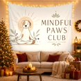 thumbnail image 3 of Mindful Dog in Seated Pose Against Soft Beige Halo with Greenery, Calming Minimalist for Dog Lovers, Peaceful Wellness Art, Housewarming Gift, Tapestry Wall Hanging for Living Room and Bedroom, 3 of 7