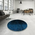 thumbnail image 3 of Ahgly Company Indoor Square Abstract Blue Abstract Area Rugs, 3' Square, 3 of 6