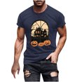 thumbnail image 2 of Blusas y camisas de manga corta y cuello redondo para hombre. Blusas/camisetas de manga corta con cuello redondo y estampado de Halloween para hombre. Blusa para hombre., 2 of 5