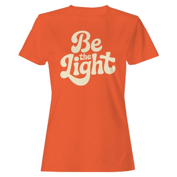 Smartprints Be the Light Inspirational Women's T-Shirt Orange, Cotton, S