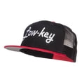 thumbnail image 2 of Low Key Embroidered Premium Mesh Snapback - Red Black OSFM, 2 of 5