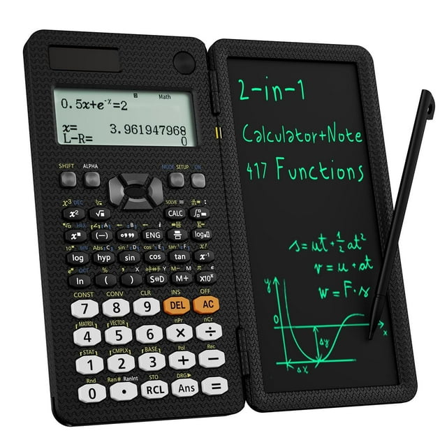 Calculadora Científica ROATEE Multivista 4 Líneas con Tablet de Escritura LCD Borrable Energía Solar
