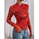 thumbnail image 3 of Camisa PRETTYGARDEN de Malla Floral Manga Larga Naranja M, 3 of 9