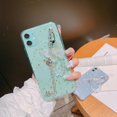 thumbnail image 5 of for iPhone 12 Pro/12 6.1" Case Gold Foil TPU,with Metal Bracelet Chain Butterfly Hand Strap,Clear Girly Glitter Goldleaf Bling Shockproof Case for iPhone 12 Pro/12 6.1"(Golden), 5 of 12