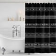 thumbnail image 4 of Black White Geometric Waterproof Fabric Shower Curtain,Modern Striped Plaid Abstract Art Waterproof Fabric Shower Curtain for Bathroom Curtains Bathtubs Shower Curtains with 12 Hooks Extra Long 72x84, 4 of 8