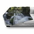 thumbnail image 3 of Nature Soft Flannel Fleece Throw Blanket, National Park with Cascade Flowing into the Woods Mother Earth Image, Cozy Plush for Indoor and Outdoor Use, 50" x 70", Fern Green Dark Grey, by Ambesonne, 3 of 6
