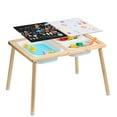 thumbnail image 1 of VEVOR Table Sensoriel pour Enfants d'Intérieur en Bois, Table de Jeu pour Sable et Eau avec 3 Bacs de Rangement, 1 of 9