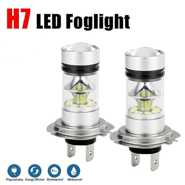 2pcs H7 LED Headlight Replace Fog Light Kit Super Bright 6000K White Bulbs High Low Beam 100W IP65 Waterproof Headlight Car Part